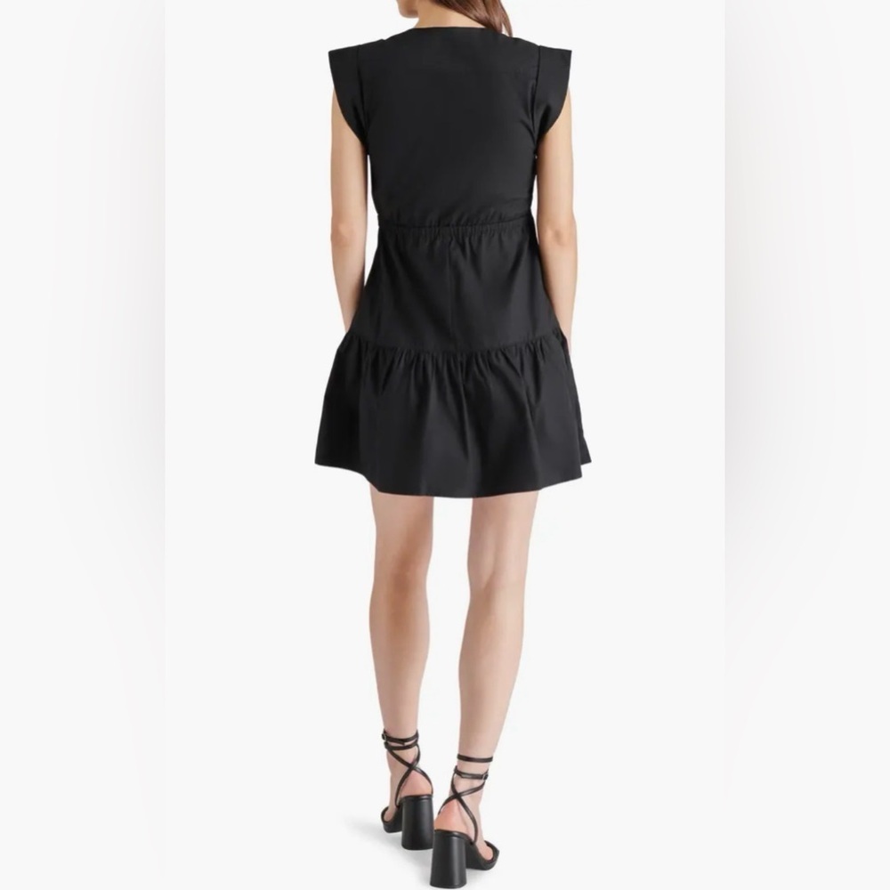 Steve Madden Black Amanda Mini Dress V Neck Sleeveless Size M - Picture 2 of 10